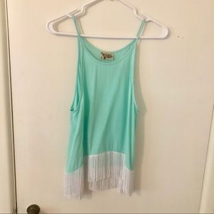 Show Me Your MuMu | Mint Fringe Tank Size S